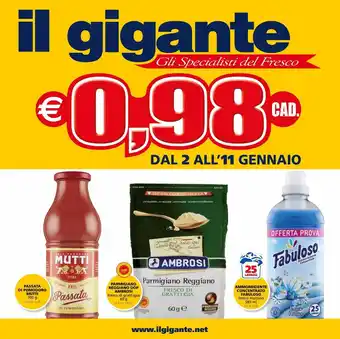 Il Gigante Passata di pomodoro mutti, parmigiano reggiano dop ambrosi , ammorbidente concentrato fabuloso offerta