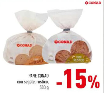 Conad Conad Pane Con Segale, Rustico, 500 g offerta