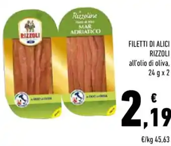 Conad Rizzoli Filetti di Alici All'Olio di Oliva 24 g x 2 offerta