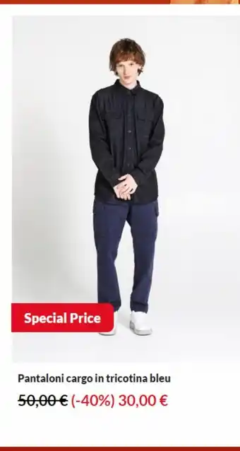 Pantaloni cargo in tricotina bleu