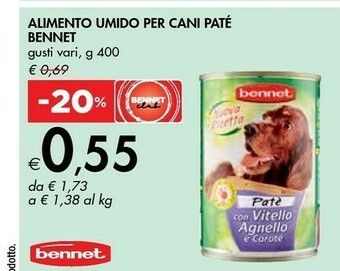 Bennet Bennet Alimento Umido Per Cani Pate offerta