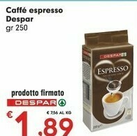 Despar Despar Caffe Espresso 250 Gr offerta