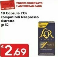 Despar L'or 10 Capsule Compatibili Nespresso Ristretto offerta