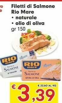 Despar Rio Mare Filetto Di Salmone Al Naturale 150 G(ml) offerta
