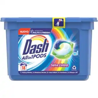 PiùMe Dash ecodosi detersivo bucato lavtrice allin1 salva colore 18 pods offerta