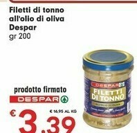 Despar Despar Filetti Di Tonno All'olio Di Oliva offerta