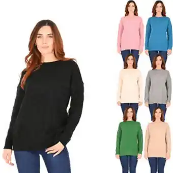 Maglione donna invernale con trecce pullover girocollo maglioncino comodo