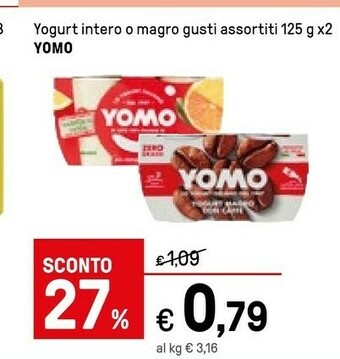 Iper La Grande Yomo Go Yogurt E Fragole 125 G(ml) offerta