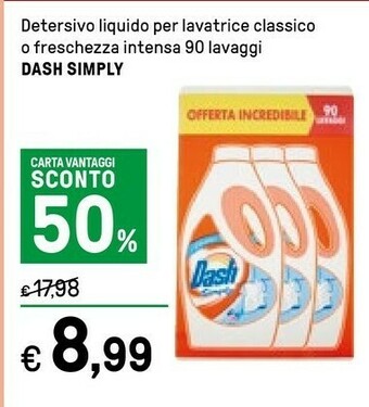 Iper La Grande Dash Simply Detersivo Liquido Per Lavatrice offerta