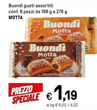 Iper La Grande Motta Buondì Integrale Con Cereali Semi Di Lino E Di Girasole 198 G(ml) offerta