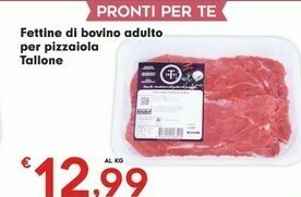 Tallone Fettine Di Bovino Adulto Per Pizzaiola