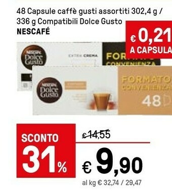 Iper La Grande Nescafé Nescafe Dolce Gusto 48 Capsule Caffe 336g offerta