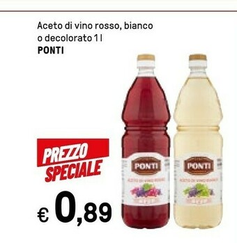 Iper La Grande Ponti Aceto Di Vino 1000 G(ml) offerta