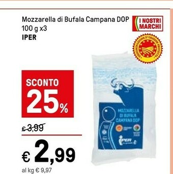 Iper La Grande Iper Mozzarella Di Bufala Campana Dop offerta