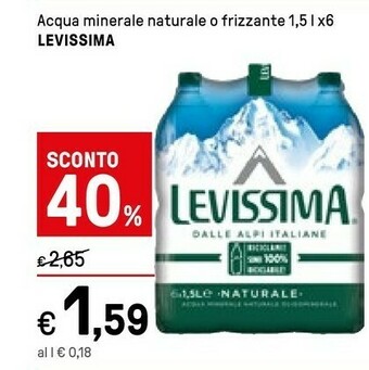 Iper La Grande Levissima Acqua Minerale Naturale offerta