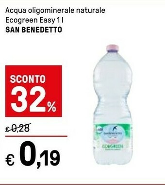 Iper La Grande San Benedetto Acqua Minerale Naturale Oligominerale 1000 G(ml) offerta
