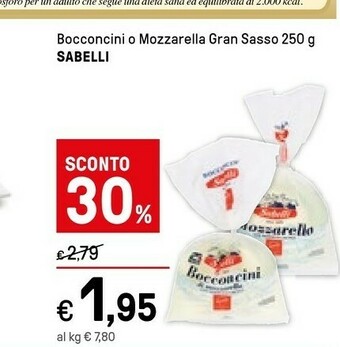 Iper La Grande Sabelli - Mozzarella Fior Di Gran Sasso 250 G(ml) offerta