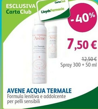 Lloyds Farmacia Avene Acqua Termale Spray 300+50ml offerta