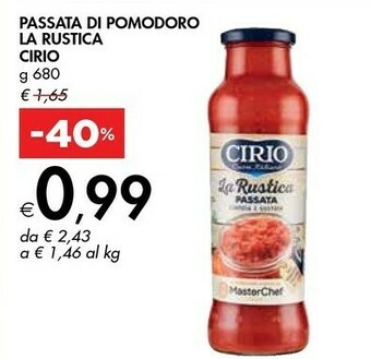 Bennet Cirio Passata Di Pomodoro La Rustica 680 G offerta