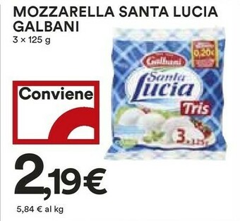 Coop Galbani Santa Lucia Tris Mozzarella 375 G(ml) offerta