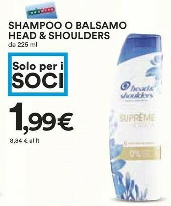 Coop Supreme Head&shoulders Shampoo O Balsamo offerta