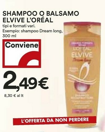Coop L'Oreal Paris Shampoo O Balsamo Elvive offerta