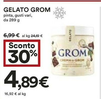 Coop Grom Gelato Al Pistacchio Con Ingredienti Di Origine Naturale 289 G(ml) offerta