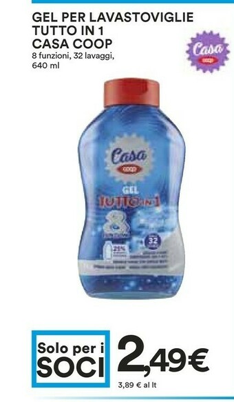 Coop Coop Gel Per Lavastoviglie Tutto In 1 640ml offerta