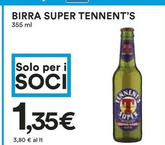 Coop Tennent's Birra Super 355 Ml offerta