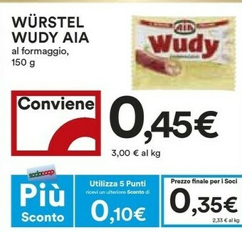 Coop Aia Wudy Formaggio 150 G(ml) offerta