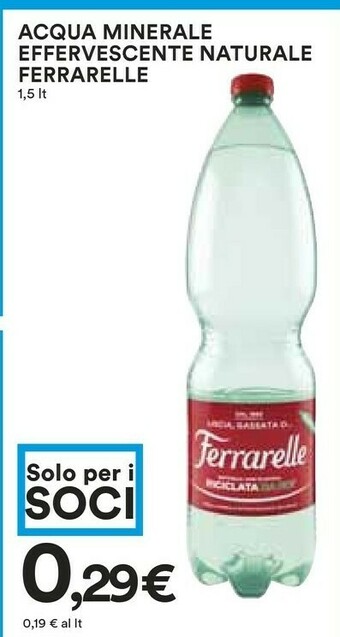 Coop Ferrarelle Acqua Minerale Effervescente Naturale offerta