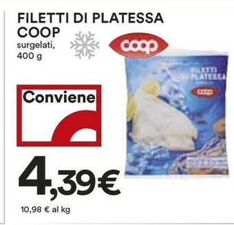 Coop Coop - Filetti Di Platessa Surgelati 400 G(ml) offerta