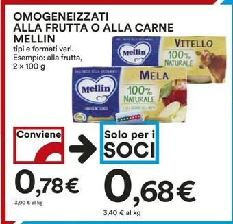 Coop Mellin Omogeneizzati Alla Frutta offerta