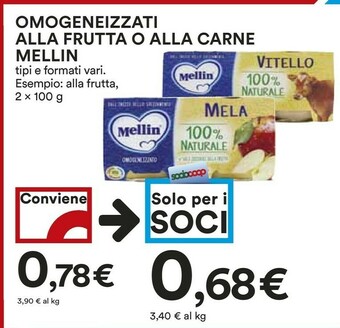 Coop Mellin Omogeneizzati Alla Frutta offerta
