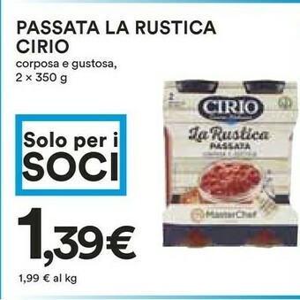 Coop Cirio La Rustica Passata Corposa E Gustosa 700 G(ml) offerta
