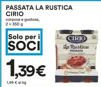 Coop Cirio Passata di pomodoro offerta