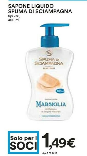 Coop Spuma di Sciampagna Sapone Liquido offerta