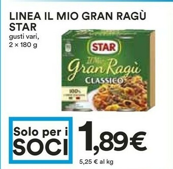 Coop Star Star - Il Mio Gran Ragù Classico 360 g(ml) offerta