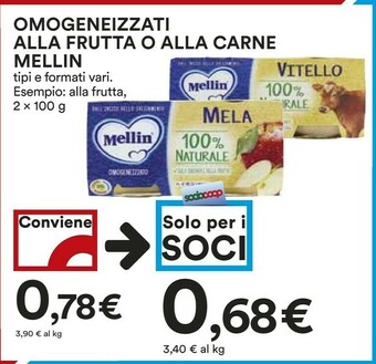 Coop Mellin Omogeneizzati Alla Frutta O Alla Carne offerta