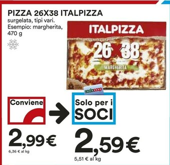 Coop Italpizza 26x38 Pizza Margherita offerta
