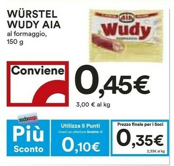 Coop Aia Wudy Formaggio 150 G(ml) offerta