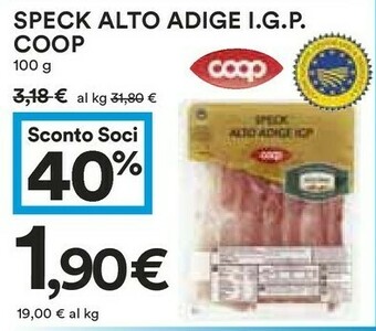Coop Coop - Speck Alto Adige IGP 100 G(ml) offerta