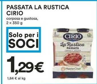Coop Cirio Passata di pomodoro offerta
