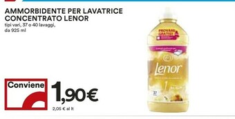 Coop Lenor Ammorbidente Per Lavatrice Concentrato 925ml offerta