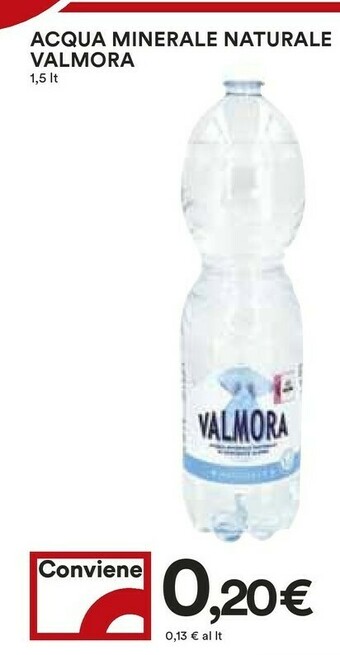 Coop Valmora Acqua Minerale Naturale 1500 G(ml) offerta