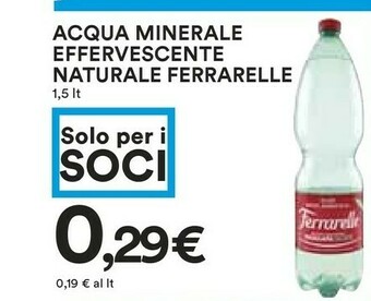 Coop Ferrarelle Acqua Minerale Effervescente Naturale offerta