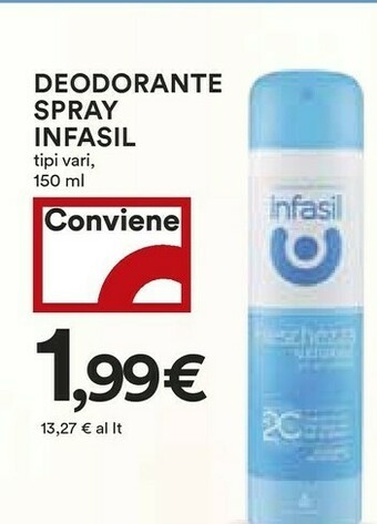 Coop Infasil Deodorante Spray offerta