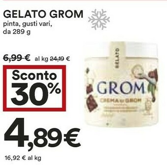 Coop Grom Gelato offerta