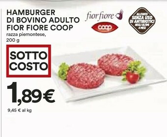 Coop Hamburger Di Bovino Adulto offerta