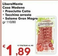 Despar Casa Modena Liberamente Prosciutto Cotto Sgrassato 110 G(ml) offerta